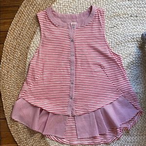 Adorable Anthropologie Red & White Striped Top